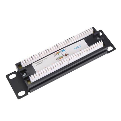 JNJOOD CAT6 8 Ports Patchpanel Rack Netzwerk 10 Zoll 1U Rack Mount mit RJ45 Buchse für Haushalt Verteilerrahmen Einfache Installation Einfach zu bedienen von JNJOOD