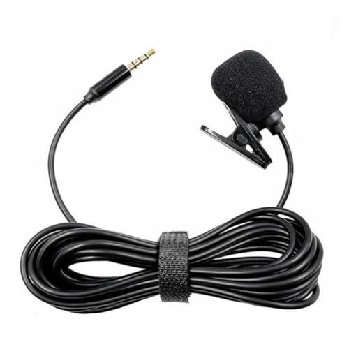 JOFUUM Ansteckmikrofon Mikrofon Stereo-Audio Mini-Kabelmikrofon 3,5-Mm-Stecker für Mobiltelefon Tablet-Laptop von JOFUUM