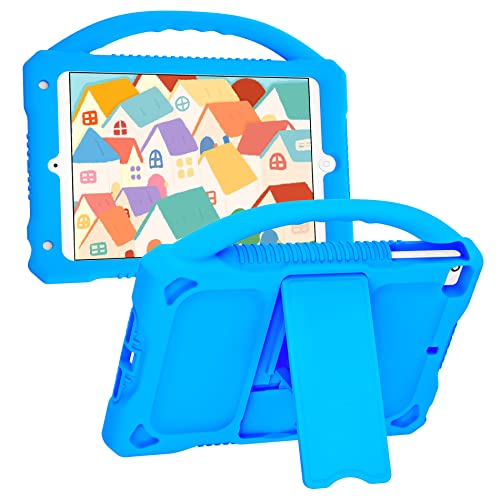 JOGUIIA iPad Mini 5/4/3/2/1 Hülle für Kinder,Premium-Silikonhülle für Apple iPad 7,9 Zoll Mini 5./4./3./2./1.Generation Eingebauter Standgriff(Blau) von JOGUIIA