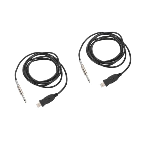 JOINPAYA 2St Gitarrenkabel Gitarren Kabel E-Gitarre Kabel Aufnahme Kabel Gitarren Elektrische Gitarre Kabel E-Gitarre Zubehör Mixerkabel Gitarrenverstärker-Akkord Patchkabel PVC Black von JOINPAYA