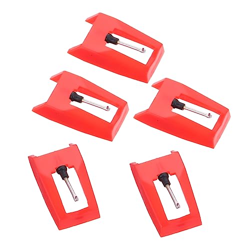 JOINPAYA 5st Stift Stylus-nadel Schallplattennadel Plattenspieler Nadel Ersatz Austausch Der Vinylnadel Vinyl-player-nadel Plattenspielernadeln Aus Aluminium Phonographennadel Plastik Rot von JOINPAYA