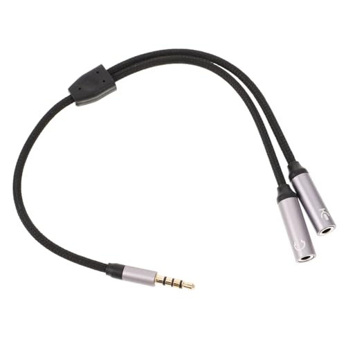 JOINPAYA Kompakter Klinkenstecker Audio Splitter Adapter Mikrofon Und Kopfhörer Y Adapter TRRS Dual Ausgänge Für Smartphone & Laptop änge Hochwertiges Mikrofonkabel von JOINPAYA