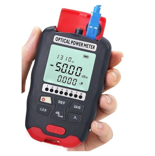 JOJIDE Netzwerk Tester, Handheld Mini Optical Power Meter OPM Optical Fiber Tester Mit LED-Beleuchtung -70+10/-50+26dBm,für Glasfaser-Netzwerkkabeltest(D7-70 to 10dBm) von JOJIDE