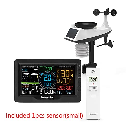 Wetterstation, Q9 Wetterstation mit Windanemometer Verbindung for drahtlosen Außensensor des Smartphone-Monitors,für Zuhause(Q9-EU and 1 sensor) von JOJIDE