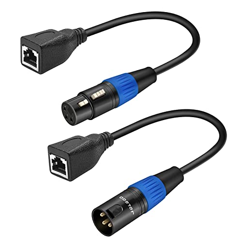 JOLGOO 3-poliger XLR-auf-RJ45-Adapter, 1 Paar, RJ45-auf-XLR-DMX-Kabel, für DMX-CON-Controller-Serie, Bühne und Aufnahmestudio, 0,3 m von JOLGOO