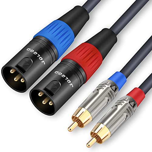 JOLGOO RCA auf XLR Kabel, Dual RCA Male to Dual XLR Male Cable, 2 RCA Male to 2 XLR Male HiFi Audio Cable, 4N OFC Wire, for Amplifier Mixer Microphone, 4,5 m von JOLGOO