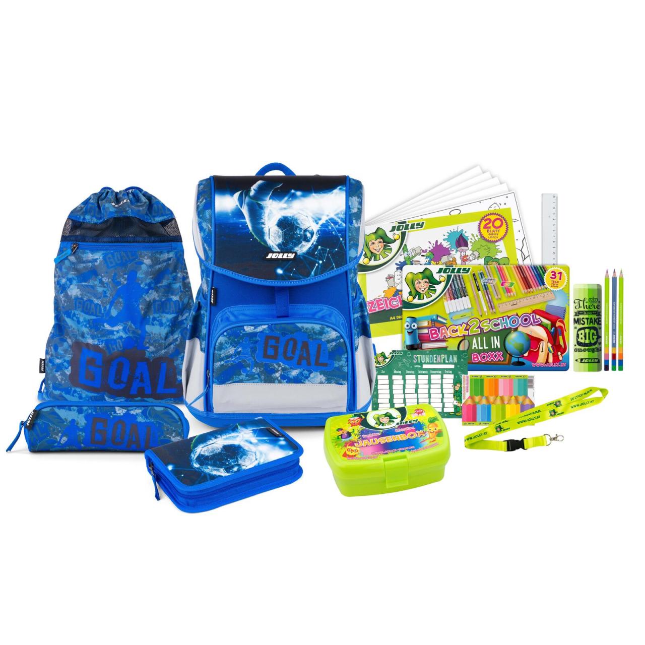 JOLLY Schulranzen-Set ERGONOMIC FLEXI 16,0 x 16,0 x 40,0 cm blau 20,0 l von JOLLY