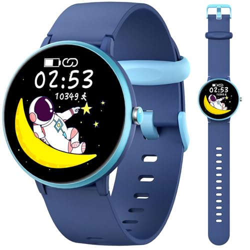 Smartwatch Kinder Jungen Mädchen, Aktivitäts Tracker Uhr IP68 wasserdichte, 19 Sportmodi, Herzfrequenz Schlafmonitor, Schrittzähler, Kindergeschenke für Teenager ab 5 Jahren (Blau) von JOYELE