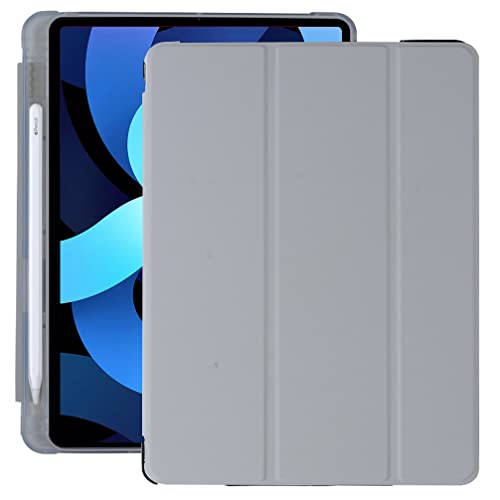 JOYLYJOME Hülle für iPad 10.2 Zoll 9./8./7. Generation (Modelle 2021/2020/2019) mit Stifthalter, weiche TPU Hülle mit Transluzent Rückseite,Grau von JOYLYJOME