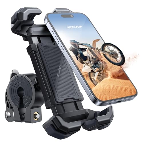 JOYROOM Handyhalterung Fahrrad Lenker,【165mph Wind Anti-Shake】【1s-Sperre】Handyhalterung Motorrad, 【5S Schnellmontage】Handy Halterung Fahrradlenker, Bike Phone Holder für 4.7''-7.0'' Handys (Schwarz) von JOYROOM