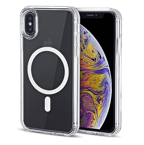 JProtect Magnetische Handyhülle für iPhone XS/iPhone X für Magsafe Hülle/Stoßfeste iPhone XS Hülle für MagSafe Transparent/Case für Apple iPhone X Hülle Magnet/Hülle iPhone XS Magnetisch von JProtect