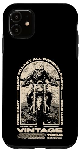 Hülle für iPhone 11 Vintage Motorrad Biker Motorrad Geburtstag Geboren 1984 von JRRTS Geburtstags-Motorrad-Designs