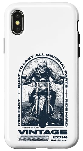 Hülle für iPhone X/XS Vintage Motorrad Biker Motorrad Geburtstag Geboren im Jahr von JRRTS Geburtstags-Motorrad-Designs