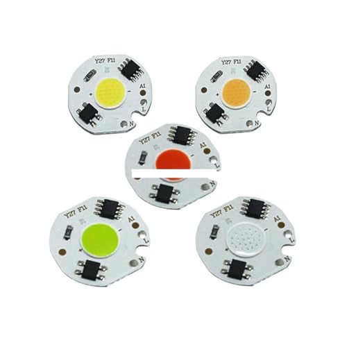 JRXFXEKW 10pcs LED Lamp Chip COB 3W 5W 7W 10W 12W 220V Input Smart IC Driver for DIY White Warm White Red Green Blue Spotlight Floodlight(Red,5W) von JRXFXEKW