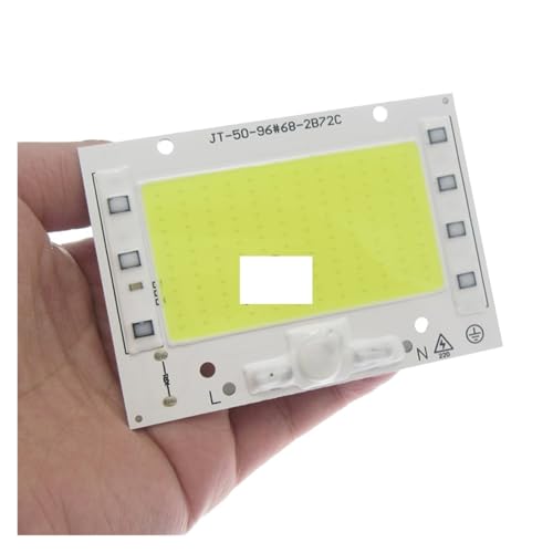 JRXFXEKW AC220V 50W LED COB Module 96 * 68mm Aluminum PCB Lamp Plate White/Warm with Smart IC Driver for Floodlight Spotlight Light Source(White 6500K,50W 1PCS) von JRXFXEKW