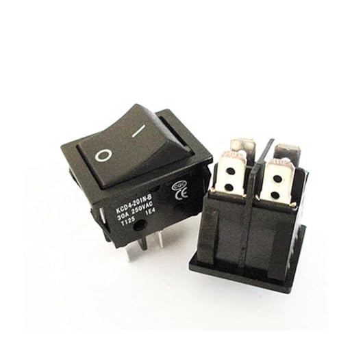 KCD4 Special for welding machine 30A 250V high current 22 * 29 red copper rocker power switch 4Pin button electrical accessories(1pcs 4Pin black) von JRXFXEKW