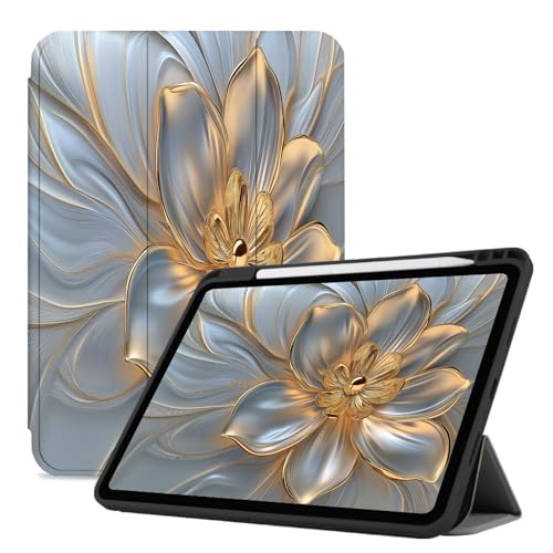 Hülle Für Ipad 10. Generation Hülle 2022 Release, Hülle Für Ipad 10 Hülle Mit Stifthalter Auto Wake/Sleep Trifold Stand Schutzhülle Für Ipad 10,9 Zoll, Dreidimensionale Blumen von JRZEOCI