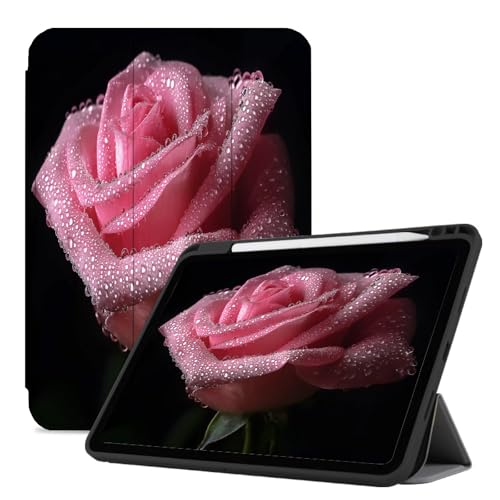 Hülle Für Ipad Air 5 Generation 2022/ Hülle Für Ipad Air 4 Generation 2020, Ultradünne Hülle Für Ipad Air 4/5 10,9 Zoll Mit Automatischer Wake/Sleep-Funktion, Rosa Rosenblüte von JRZEOCI