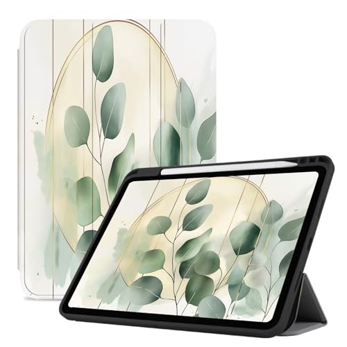 Hülle für ipad Air 3 (10,5 Zoll 2019, 3 Generation) Und Hülle für ipad Pro 10,5 Zoll 2017, Slim Smart Wake/Sleep Shell Trifold Stand Tablet Cover Mit Stifthalter, Blatt Pflanze Blätter von JRZEOCI