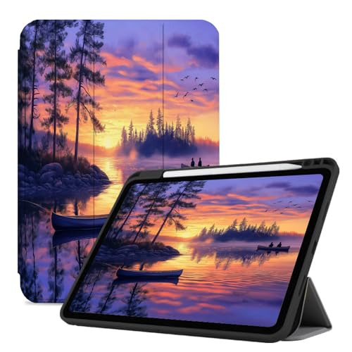 Kompatibel Mit Hülle Für Ipad Air 5. 2022/Air 4. 2020 10,9 Zoll Hülle, Auto Wake/Sleep Trifold Stand Hülle Für Ipad Air 5/4 Generation Mit Stifthalter Sonnenuntergang Himmel Landschaft von JRZEOCI