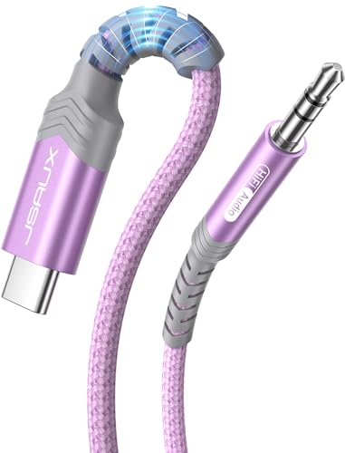 JSAUX USB C auf Klinke AUX Kabel 1M, USBC zu 3,5mm Jack Auto Kopfhörer Adapter Nylon geflochtene Aux Kabel Kompatibel mit iPhone 15 Pro Max/15 Plus, Galaxy S23/S22/S21 Ultra, Huawei P40/Mate40-Lila JSAUX USB C auf Klinke AUX Kabel 1M, USBC zu 3,5mm Jack Auto Kopfhörer Adapter Nylon geflochtene Aux Kabel Kompatibel mit iPhone 15 Pro Max/15 Plus, Galaxy S23/S22/S21 Ultra, Huawei P40/Mate40-Lila von JSAUX