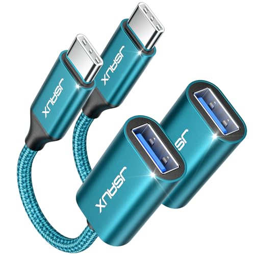 JSAUX USB C auf USB 3.1 Adapter [2 Pack] OTG Typ C Adapter Kabel Kompatibel mit Samsung Galaxy S20 S10 S9 Plus Note 10 A5 2017,Huawei P30 P20 Lite Mate 30 20 Pro,MacBook Pro 2018/2017/Air 2018-Grün von JSAUX