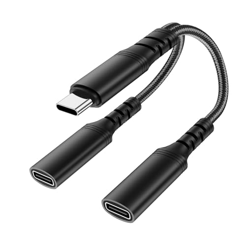 JSGHGDF Kopfhörer-Konverterkabel USB C auf USB C Kopfhörer-Adapter, USB-C-Stecker auf Buchse, Typ C & 60 W Lade-Dongle von JSGHGDF