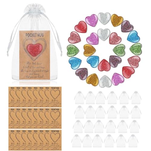 Pocket Hug Heart Token With Cards, Natural Heart Crystals With Hug Cards, Pocket Crystal Bulk I Cards, Hug Heart Hugs von JSNKJLMN