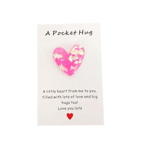 Pocket Hug Heart with Greeting Cards Mini Cute Heart Pocket Hug Decoration Hug Heartwarming Whoever to Message Carry von JSNKJLMN