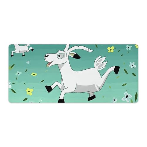 Goat Frolic Schreibtischunterlage für Büro, Mauspad, 40 x 90 cm, rutschfeste Schreibtischunterlage, große Schreibtischunterlage, wasserdicht, Schreibtischunterlage für Zuhause, Schreibtischschutz von JTKBNVM