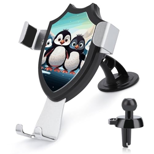 JTKBNVM Fünf niedliche Pinguine KFZ-Halterung für Handy, KFZ-Halterung, Saugnapf, Handyhalterung, Clip, Handy-Autohalterung für Windschutzscheibe, Armaturenbrett, Lüftungsschlitze, universelle von JTKBNVM