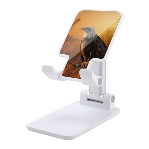 JTKBNVM Goldener Sonnenuntergang Weißkopfseeadler Handy-Ständer Handyhalter für Schreibtisch, Handyhalterung, Handy-Ständer für Schreibtisch, iPhone-Halterung, niedlicher Handy-Ständer von JTKBNVM