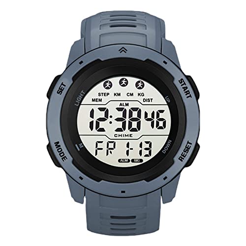 Digitale Sportuhr, Herren Digitale Sportuhr Militär Elektronische wasserdichte Armbanduhren Männer mit Stoppuhr Alarm LED Hintergrundbeleuchtung (Grau) von JTLB