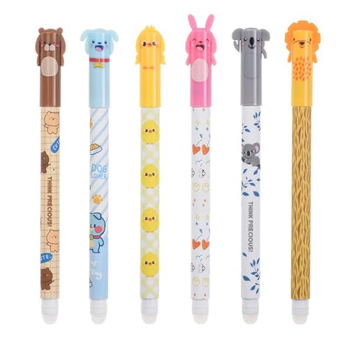 6 PCs 0 5 Mm Neutraler Stift Cartoon Löschbarer Stift Schnell Trocknend Gel Stift Gel Tinten Stiftschule Für Studentenlehrer von JTQYFI