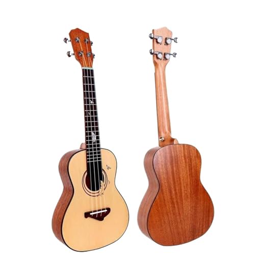 24-Zoll-Konzert-Ukulele Saite Aus Mahagoni Mit Fichtendecke Und Einlage Aus Fliegenden Vögeln Und Blättern Ukulele Set(6) von JTYUERWQ