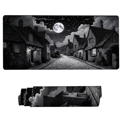 Gaming Mauspad XXL,Mauspad Grau Mousepad 1000x500x3mm,Schreibtischunterlage Häuser Mousepad,Wasserdicht Mauspad Gaming,Improved Precision and Speed,Gaming-Mauspads für PC,Geschenke für Männer ZH-794 von JUAIYOON