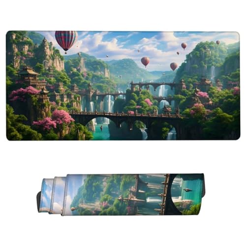 Gaming Mauspad XXL,Mauspad Landschaft Mousepad 1200x600x3mm,Schreibtischunterlage Ballon Mousepad,Wasserdicht Mauspad Gaming,Improved Precision and Speed,Gaming-Mauspads für PC,Männer Geschenke ZH-872 von JUAIYOON