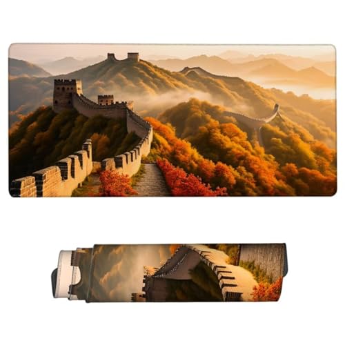 Gaming Mauspad XXL,Mauspad Landschaft Mousepad 900x400x3mm,Schreibtischunterlage Große Mauer Mousepad,Wasserdicht Mauspad Gaming,Improved Precision and Speed,Gaming-Mauspads für PC,Geschenke ZH-94 von JUAIYOON