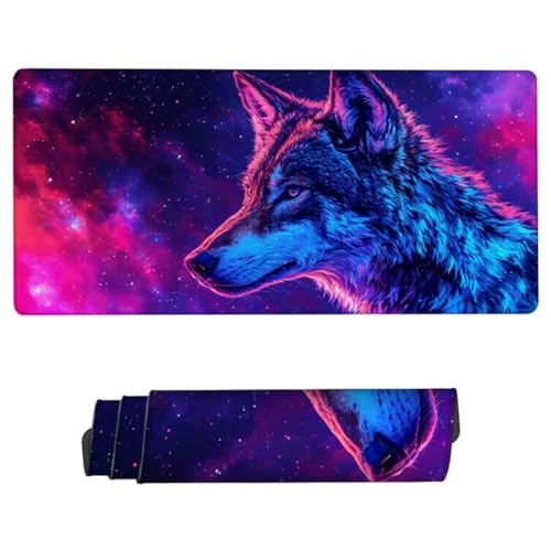 Mauspad XXL 1200x600x3mm, Mousepad Sternenhimmel Schreibtischunterlage, Mousepad Wolf Gaming Mauspad Wasserdicht, Desk Mat mit Vernähte Kanten, Rutschfester Mouse Pad, Mauspads für Gaming, Büro ZH-45 von JUAIYOON