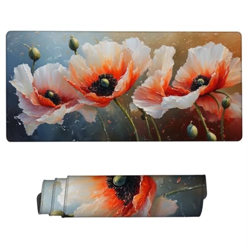 Mauspad XXL 1200x600x3mm,Mousepad Rosa Schreibtischunterlage,Mousepad Blume Gaming Mauspad Wasserdicht,Desk Mat mit Vernähte Kanten,Rutschfester Mouse Pad,Mauspads für Gaming,Büro,Zuhause ZH-861 von JUAIYOON