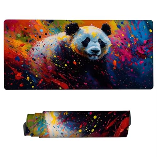 Mauspad XXL 800x300x3mm, Mousepad Panda Schreibtischunterlage, Mousepad Tier Gaming Mauspad Wasserdicht, Desk Mat mit Vernähte Kanten, Rutschfester Mouse Pad, Mauspads für Gaming, Büro, Zuhause ZH-291 von JUAIYOON