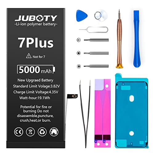 Akku für iPhone 7Plus 5000mAh, JUBOTY Neues Upgrade Li-ion hohe Kapazität 0-Zyklus Akku Ersatz für iPhone 7Plus Model A1661 A1784 A1785 mit kompletten professionellen Reparatur-Set von JUBOTY