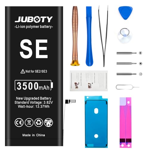 JUBOTY 3500mAh Akku für iPhone SE 2016(1nd Gen) Model A1662 A1723 A1724, Neues Upgrade Li-ion hohe Kapazität Akku Ersatz für iPhone SE 2016 mit kompletten professionellen Reparatur-Set von JUBOTY