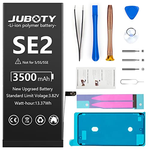 JUBOTY Akku für iPhone SE2 2020 3500mAh, Neues Upgrade Li-ion hohe Kapazität Akku Ersatz für iPhone SE2 2020 Modell A2275 A2296 A2298 mit kompletten professionellen Reparatur-Set von JUBOTY