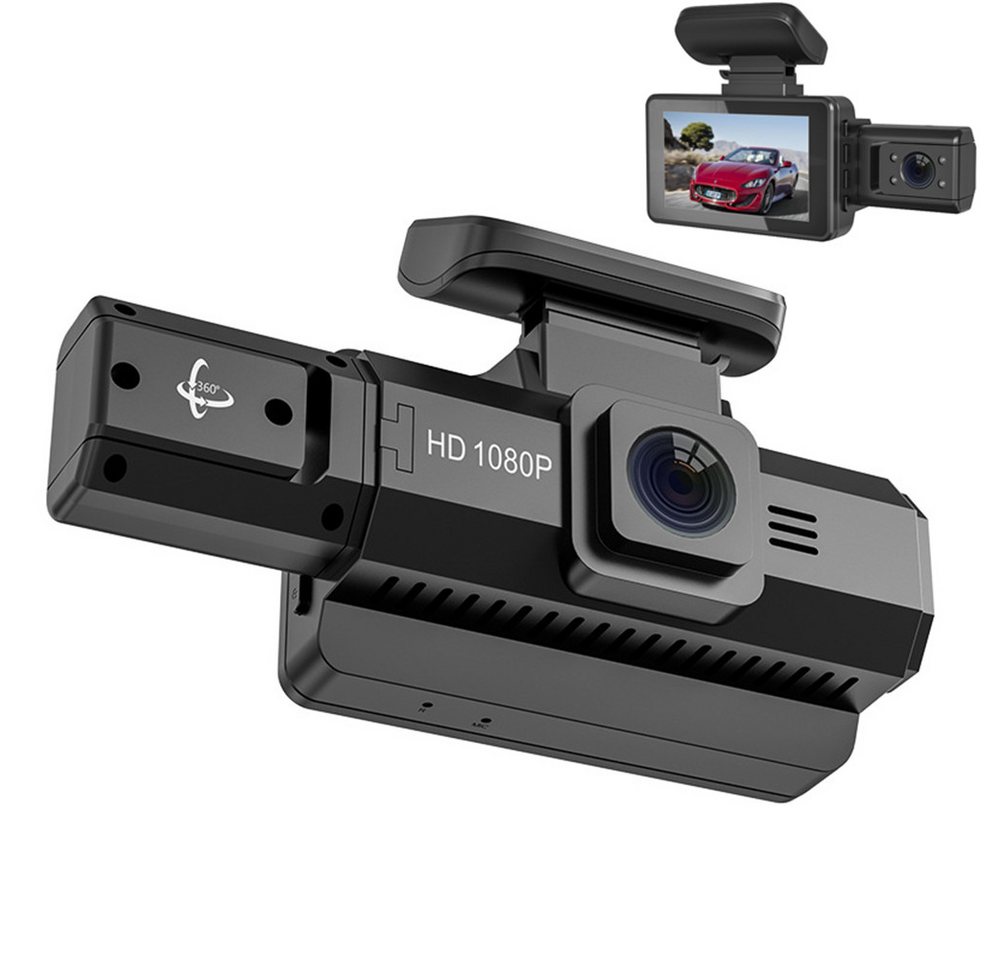 JUBOUEL 1080P HD Dashcam mit 32GB SD Karte, 140°Weitwinkel Dashcam (mit 3-Zoll-IPS-Bildschirm, 2 Megapixel Full HD Dual Lens Dash Cam mit Nachtsicht, Parküberwachung, Loop-Aufnahme und Bewegungserkennung) von JUBOUEL