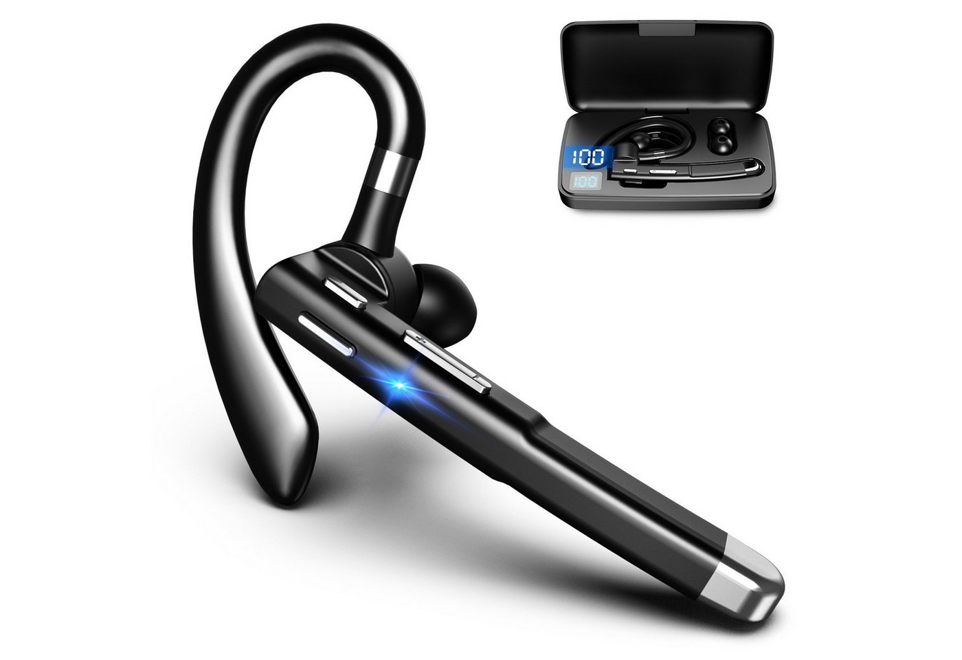 JUBOUEL Bluetooth In-Ear-Kopfhörer, Zwei-Wege-Mikrofone, In-Ear-Kopfhörer Kopfhörer (Ladecase, LED-Display, Freisprecheinrichtung, Lärmreduzierung) von JUBOUEL