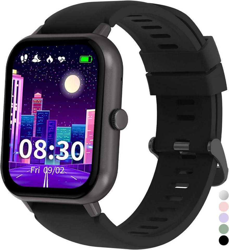 JUBUNRER Fur Kinder Jungen Mädchen Fitness Tracker Smartwatch (1.37 Zoll, Android / iOS), mit Herzfrequenz Schlaf Schrittzähler Wecker SportSpielIP68Wasserdicht von JUBUNRER