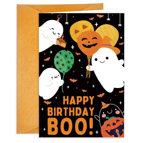 JUESMOS Halloween-Geburtstagskarte, Happy Birthday Boo Karte von JUESMOS