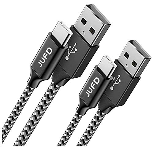 JUFD USB Typ C Kabel, 0.5M (2Pack) Nylon geflochten Type C Ladekabel und Datenkabel Fast Charge Sync schnellladekabel für Samsung S9/S8/Note8, Huawei P20/P10/Mate10/Nova2, Honor8/9/View10 von JUFD