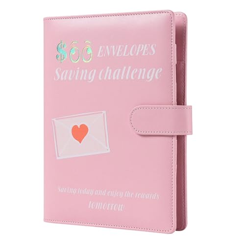 JUFUM Challenge Book to Save 5.050 Valentinstag -Budgetbinder mit Geldumschlägen, Rosa, 1 Set von JUFUM